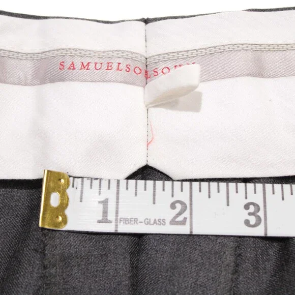 Samuelsohn NWD Dress Pants Size 44 US In Solid Gray 100% Wool Q62